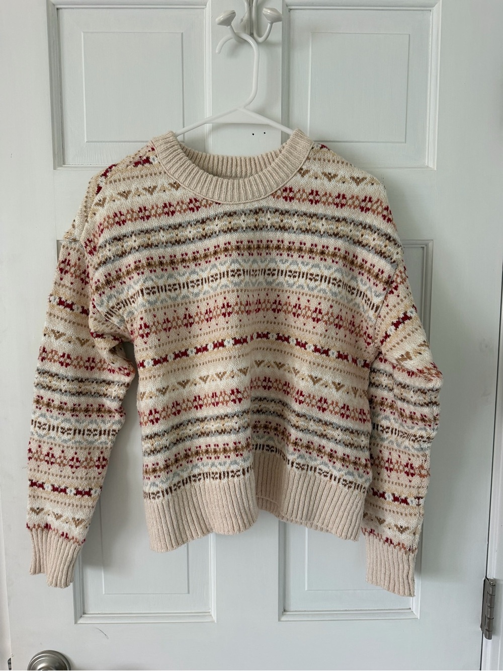 Cream Fair Isle Knit Sweater
